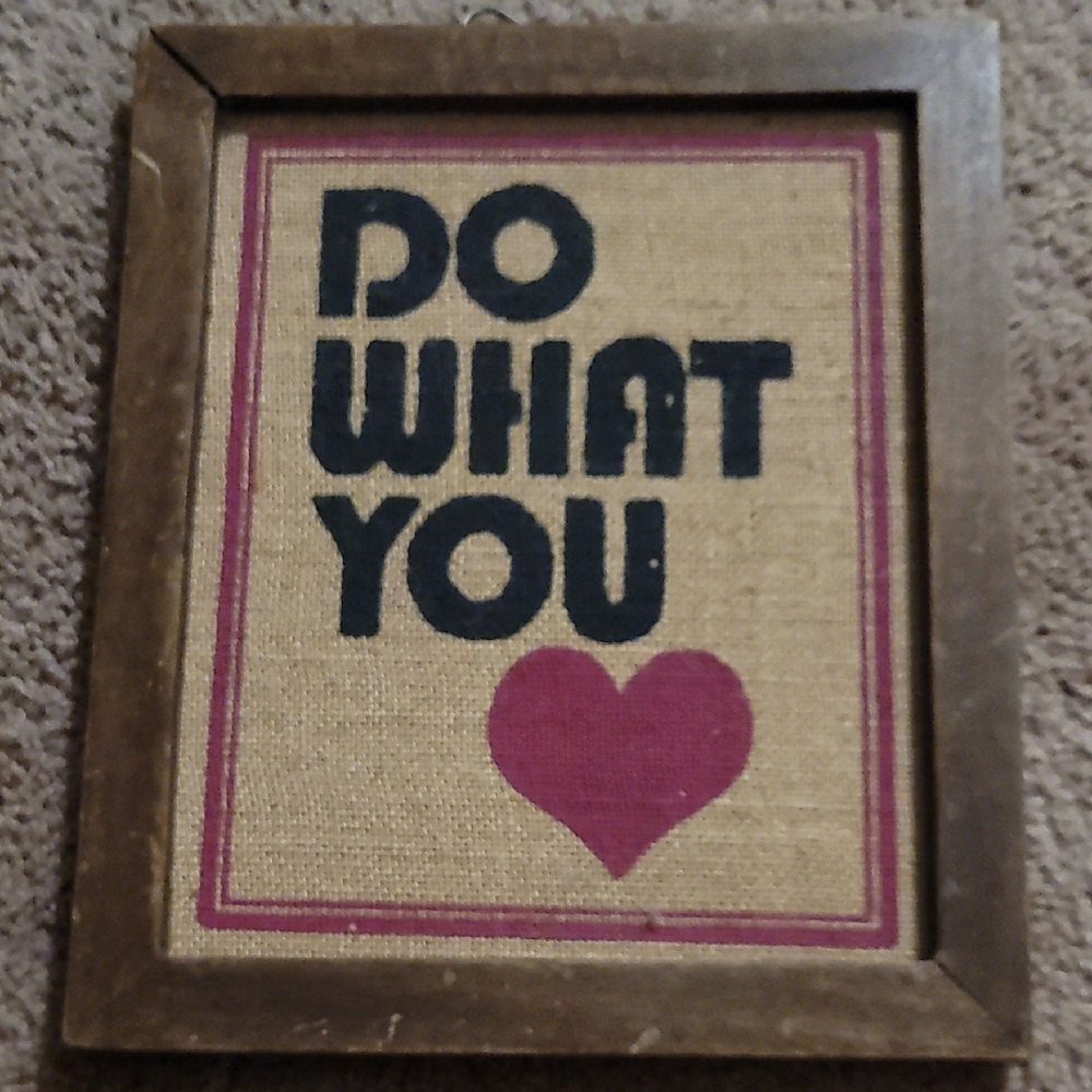 Framed Burlap Wall Art with Heart